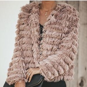 Never Worn Chic Pocketed Shag Fringe Jacket | VICI COLLECTION